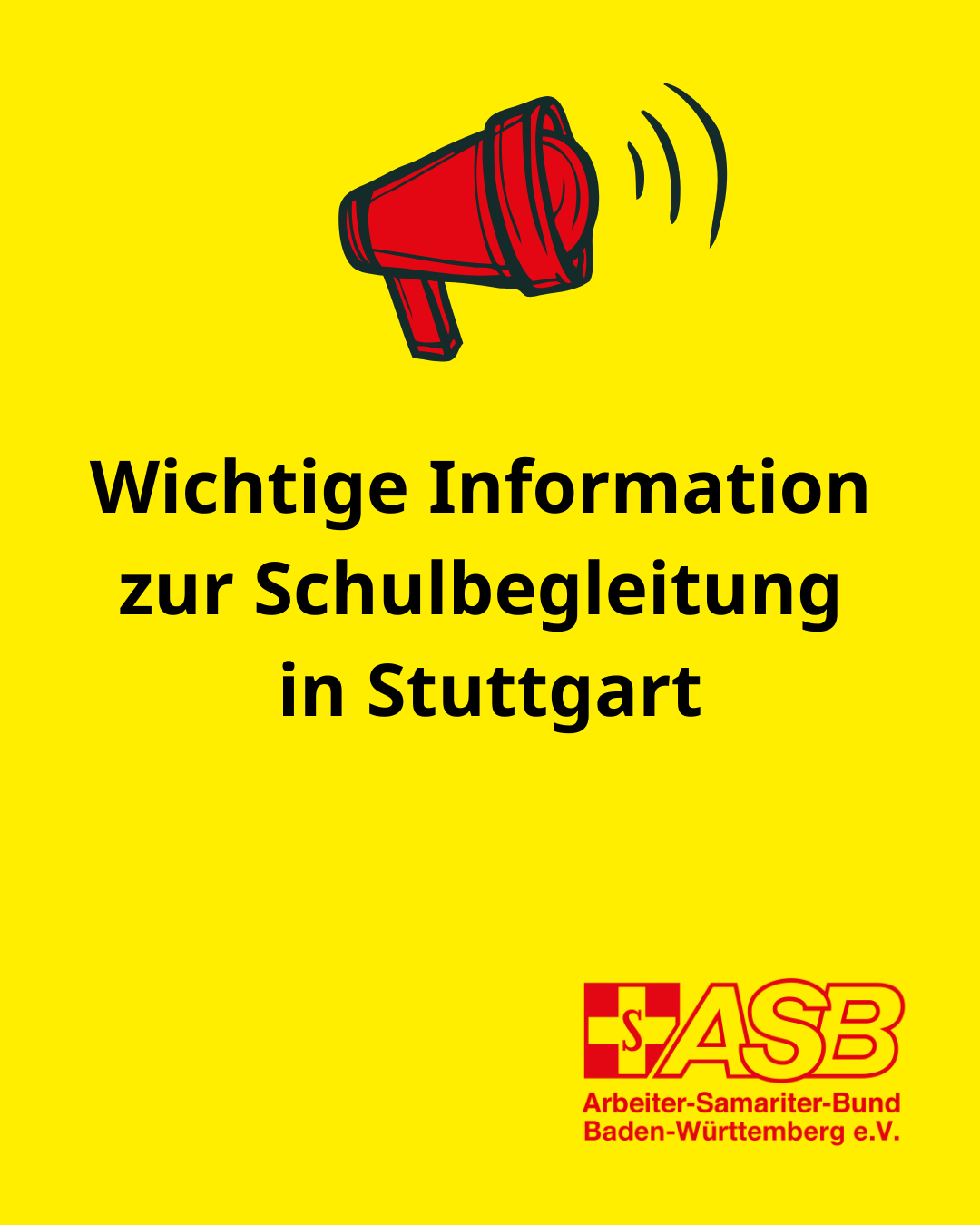 Megafon-Icon. Wichtige Information zur Schulbegleitung in Stuttgart - ASB Arbeiter-Samariter-Bund Baden-Württemberg e.V.